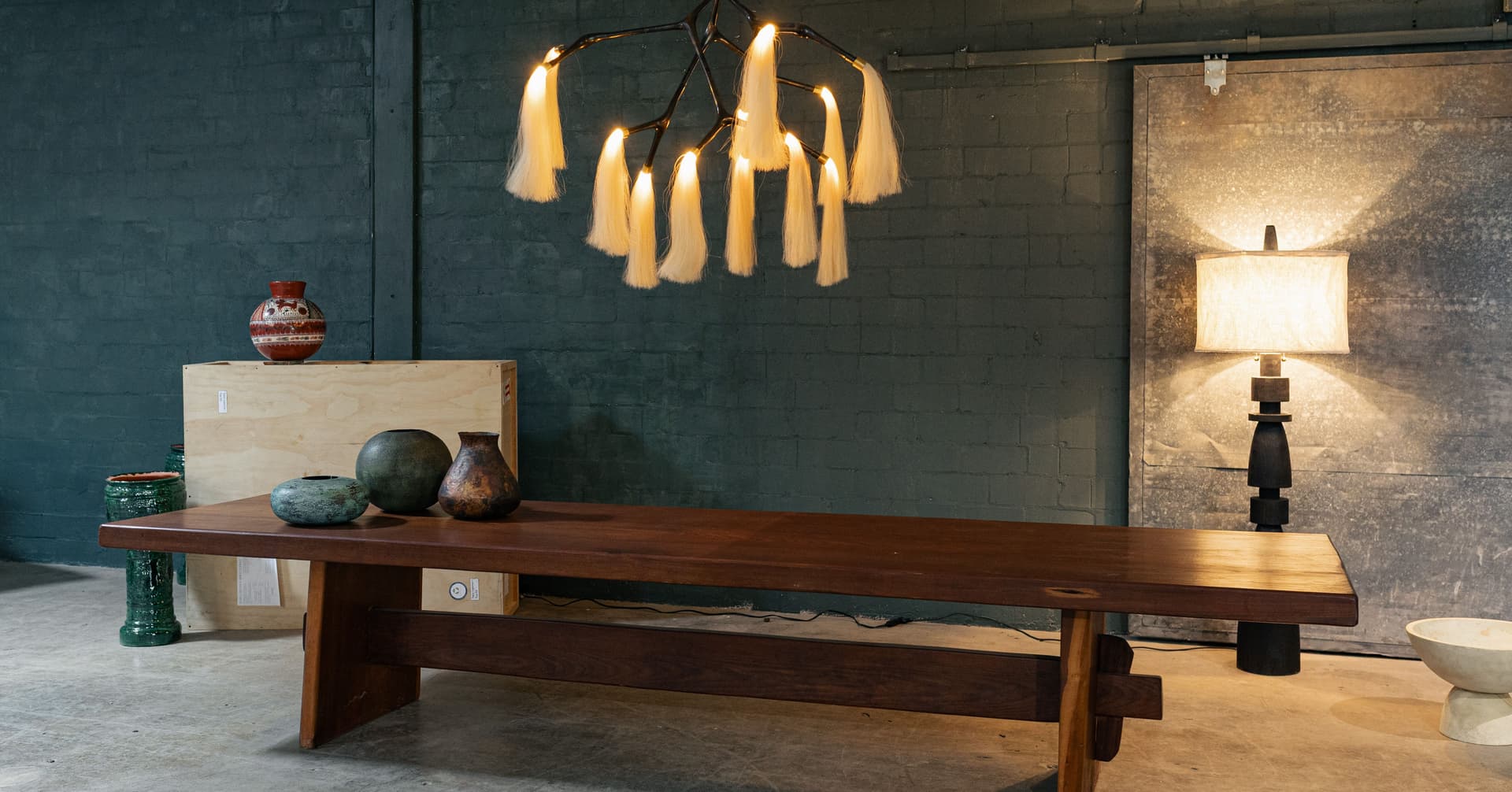 table and lighting fixture