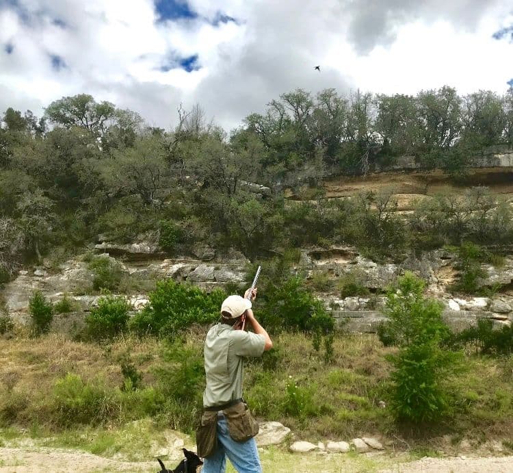 Brian Cook shoots a bird