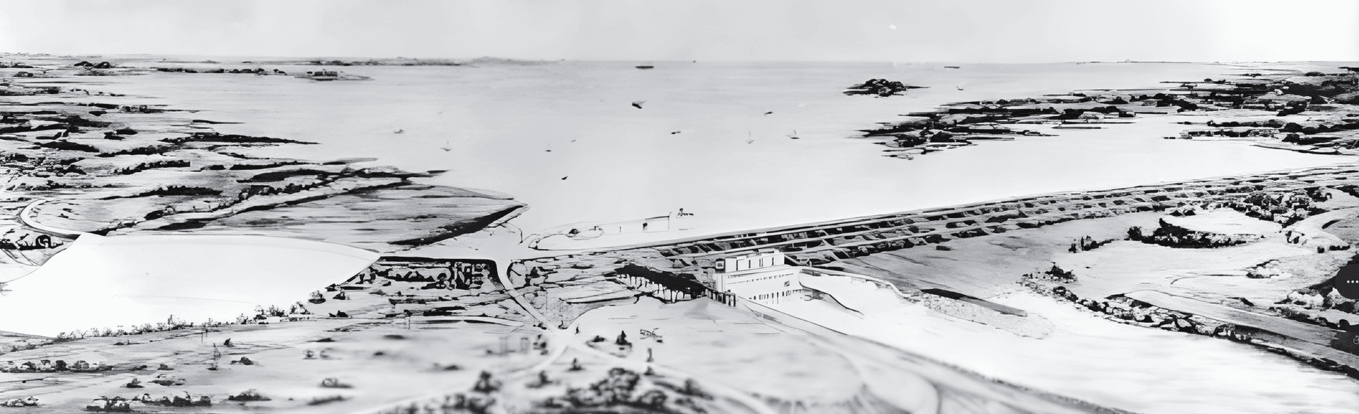 Historic engineer’s sketch of the proposed Denison Dam at Lake Texoma