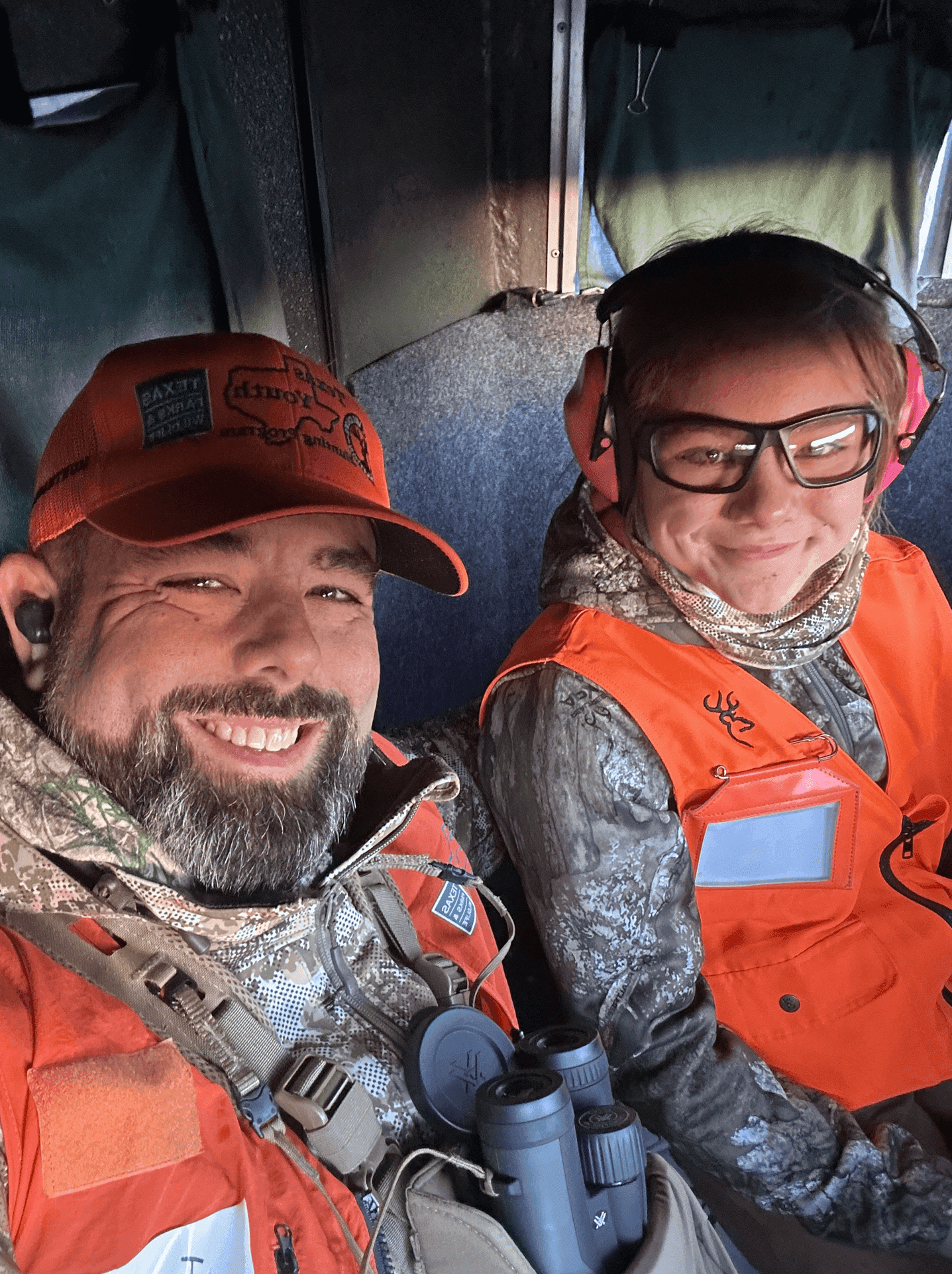 Jeremy Shull teaching his daughter Arden about hunting and wildlife conservation in Texas
